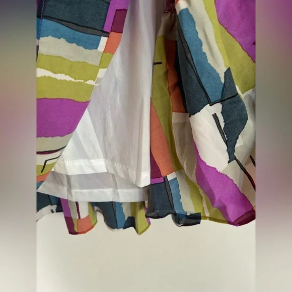 Entro Colorblock Mini Dress Large Lined Pockets V Neck Abstract Artsy - Picture 4 of 9